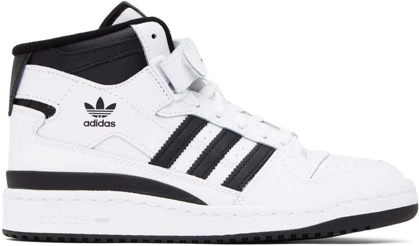 Adidas Originals White  Black Forum Mid Sneakers - Picture 3