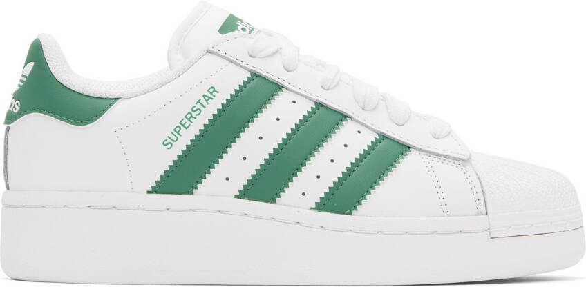 Adidas Originals White  Green Superstar XLG Sneakers - Picture 4