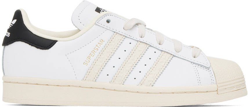 Adidas Originals White  Off-White Superstar Sneakers - Picture 4