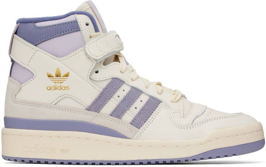 Adidas Originals White  Purple Forum 84 Sneakers - Picture 6