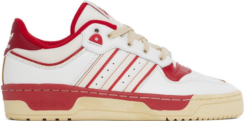Adidas Originals White  Red Rivalry Low 86 Sneakers - Picture 3