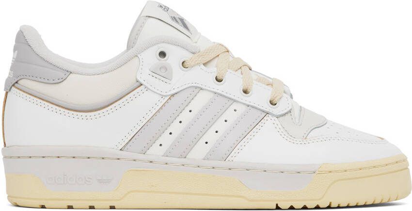 Adidas Originals White  Beige Rivalry Low 86 Sneakers - Picture 4