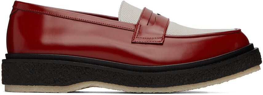 Adieu Red  White Type 5 Loafers
