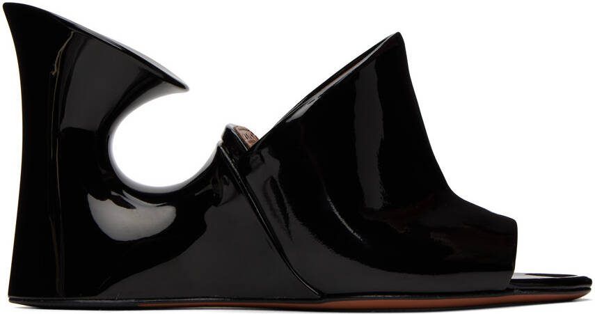 ALAÏA Black Calfskin Sculpture Heeled Sandals - Picture 5
