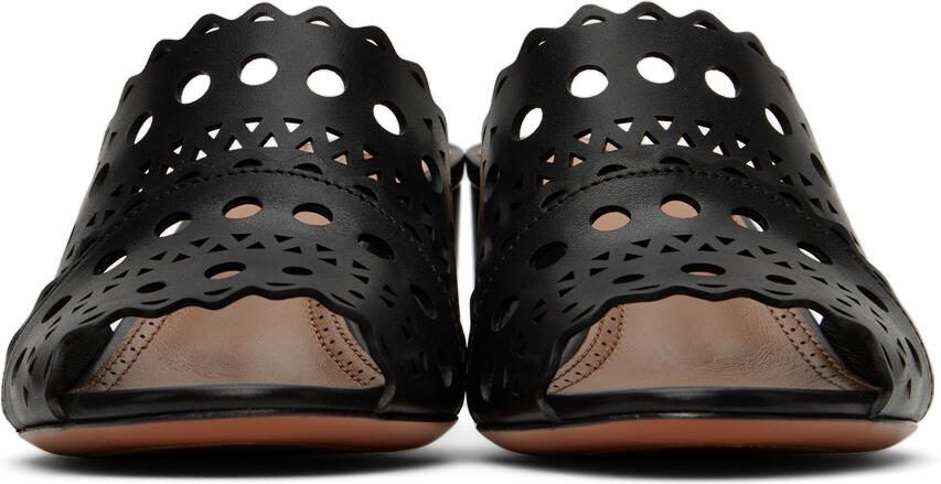 ALAÏA Black Vienne Mule Heeled Sandals - Picture 3