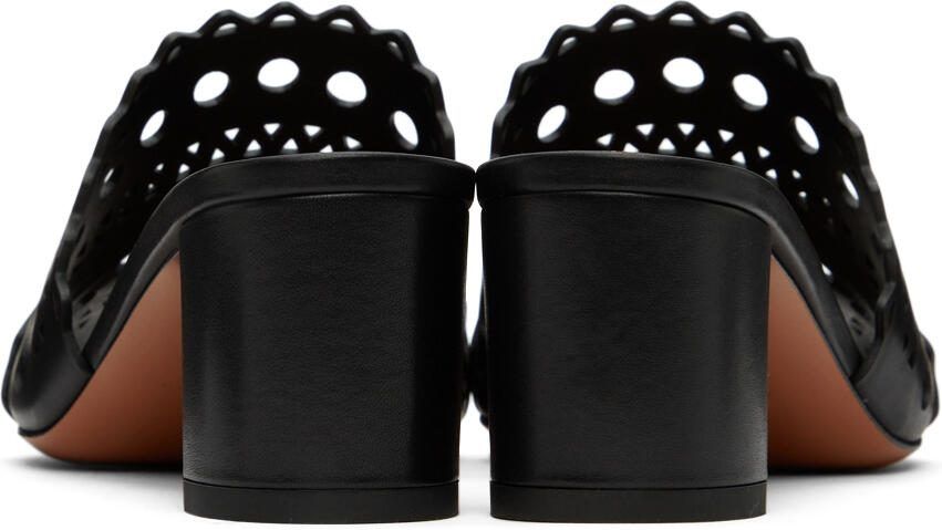 ALAÏA Black Vienne Mule Heeled Sandals - Picture 2