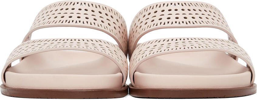 ALAÏA Pink Perforated Straps Sandals - Picture 3