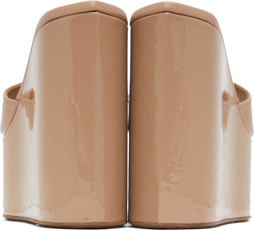 ALAÏA Pink Platform Wedge Mules