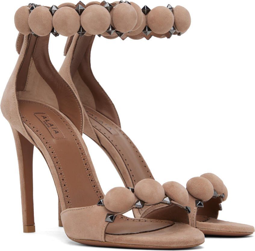 ALAÏA Tan 'La Bombe' Heeled Sandals