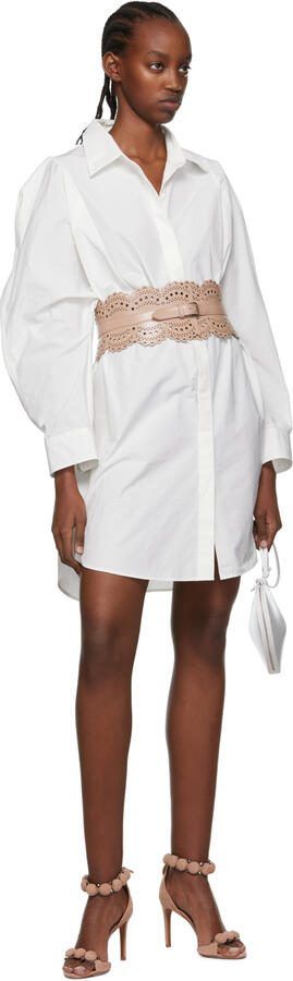 ALAÏA White Vienne Flat Mules - Picture 4