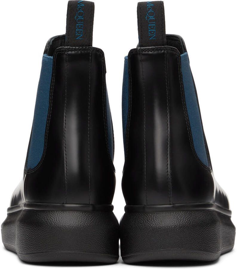 Alexander McQueen Black  Blue Hybrid Ankle Boots