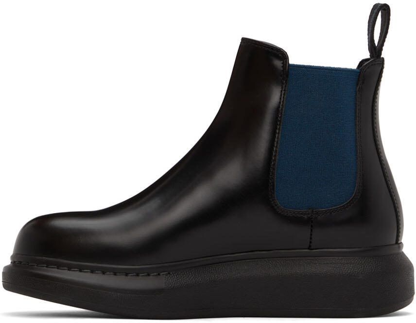 Alexander McQueen Black  Blue Hybrid Ankle Boots - Picture 3