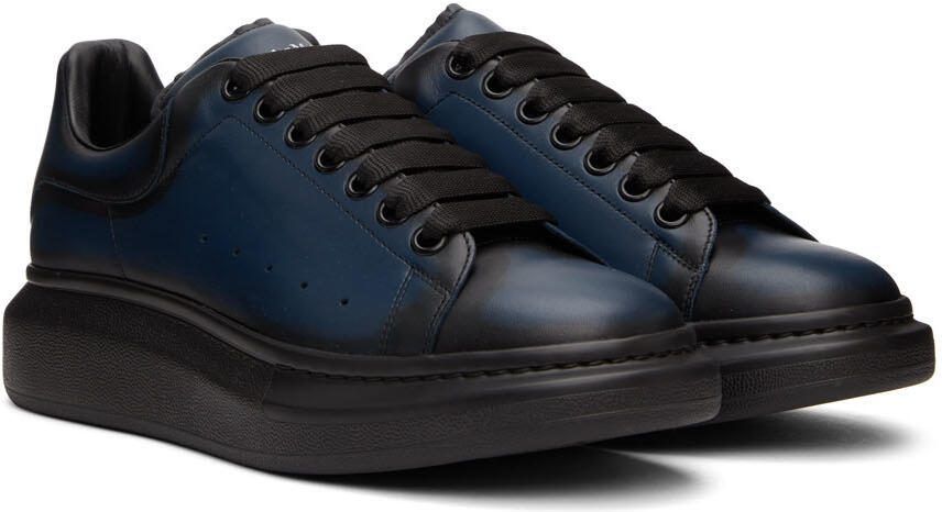 Alexander McQueen Black  Blue Oversized Sneakers - Picture 2