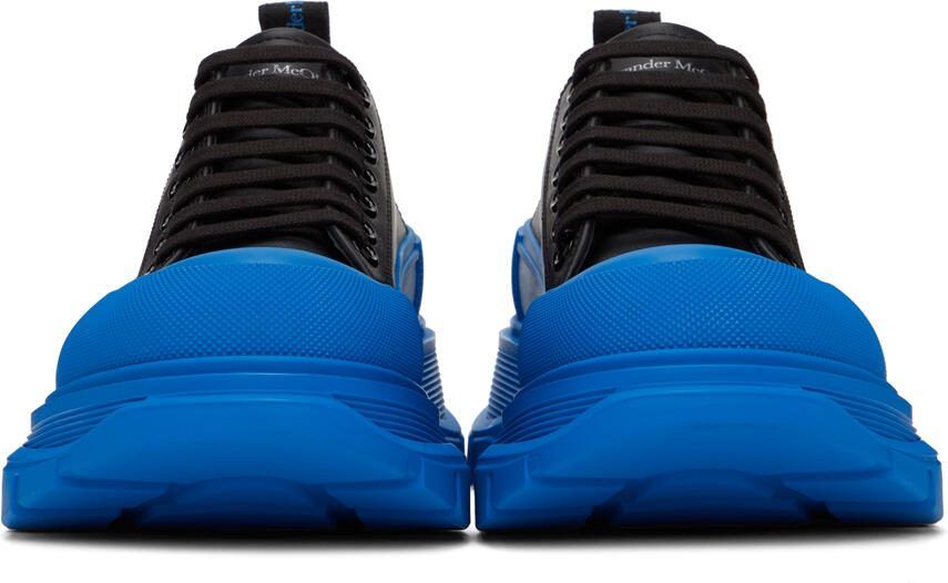 Alexander McQueen Black  Blue Tread Slick Low Sneakers - Picture 2