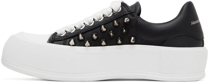 Alexander McQueen Black  White Deck Plimsoll Sneakers - Picture 3