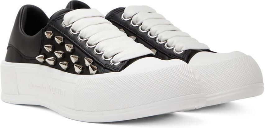 Alexander McQueen Black  White Deck Plimsoll Sneakers - Picture 2