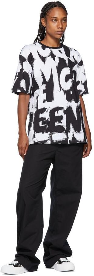 Alexander McQueen Black  White Deck Plimsoll Sneakers - Picture 4