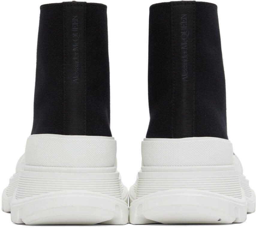 Alexander McQueen Black  White High Tread Slick Sneakers