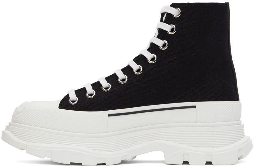 Alexander McQueen Black  White High Tread Slick Sneakers - Picture 3
