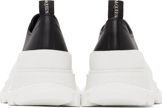 Alexander McQueen Black  White Leather Tread Slick Sneakers - Picture 4