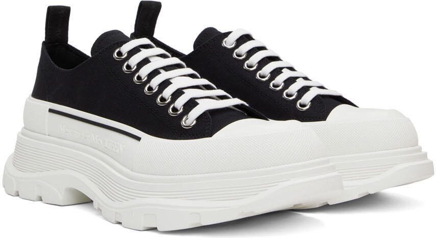 Alexander McQueen Black  White Low Tread Slick Sneakers - Picture 2