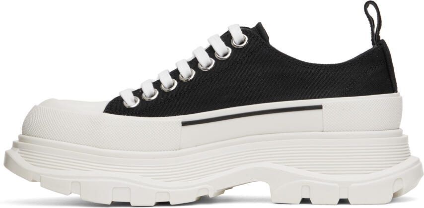 Alexander McQueen Black  White Slick Sneakers - Picture 3