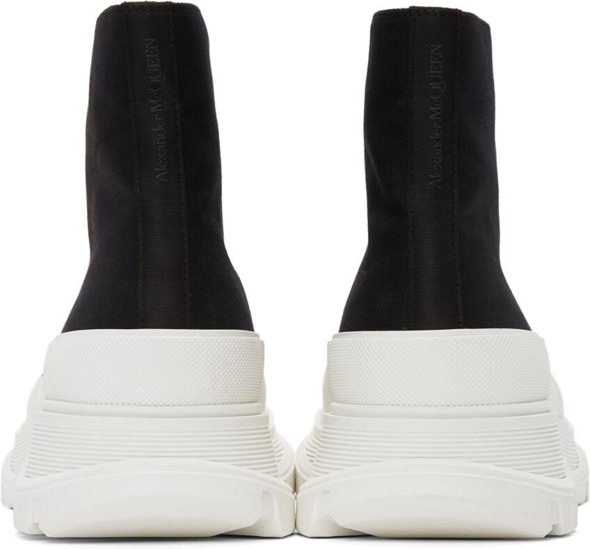 Alexander McQueen Black  White Tread Slick Hi Sneakers