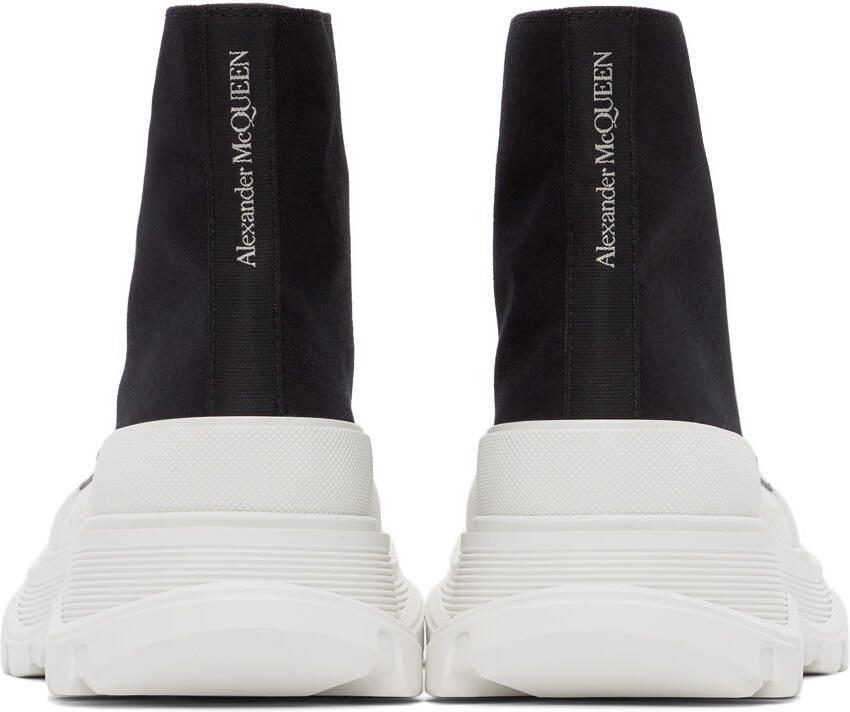 Alexander McQueen Black  White Tread Slick High Sneakers