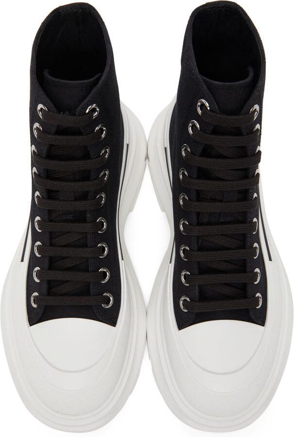 Alexander McQueen Black  White Tread Slick High Sneakers - Picture 2