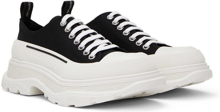 Alexander McQueen Black  White Tread Slick Sneakers - Picture 2
