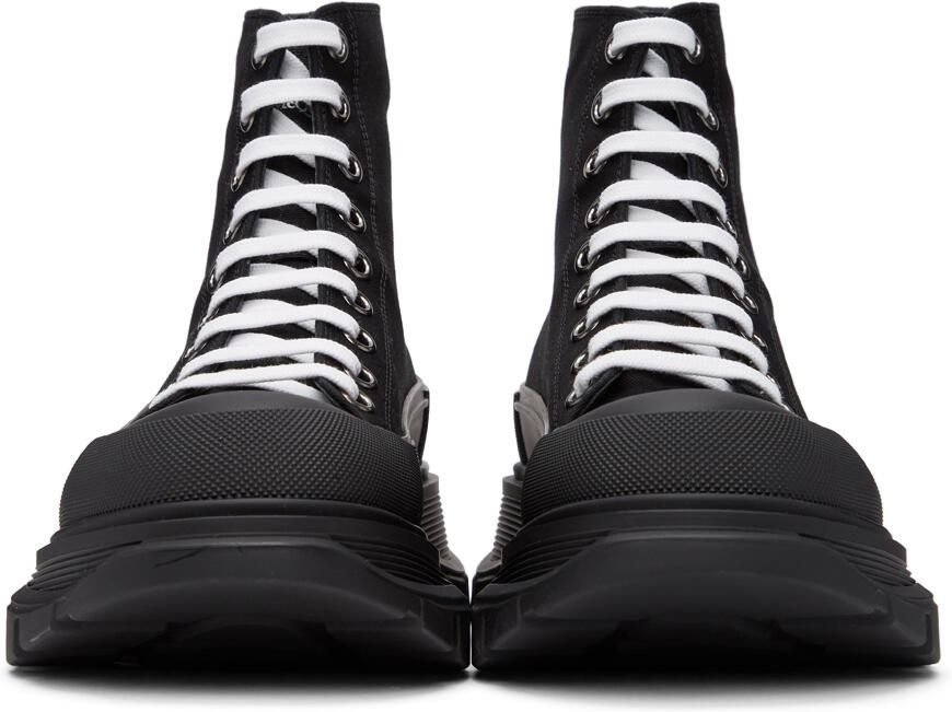 Alexander McQueen Black Canvas Tread Slick High Sneakers - Picture 2