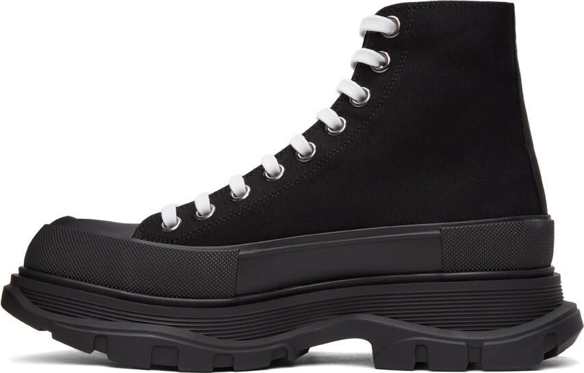 Alexander McQueen Black Canvas Tread Slick High Sneakers - Picture 4