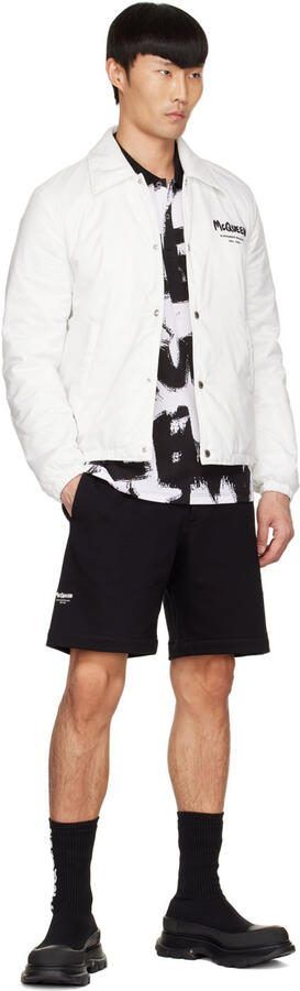 Alexander McQueen Black Knit Graffiti Tread Slick Sneakers - Picture 4