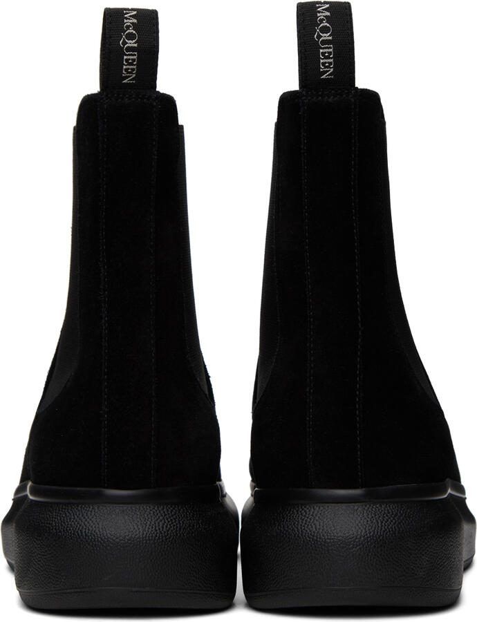 Alexander McQueen Black Suede Chelsea Boots