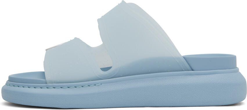 Alexander McQueen Blue Hybrid Glitter Slides - Picture 3