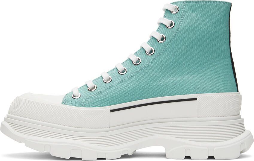 Alexander McQueen Blue Tread Slick High Sneakers - Picture 4