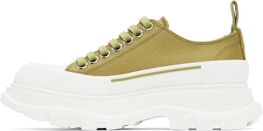 Alexander McQueen Green  Off-White Tread Slick Sneakers - Picture 3