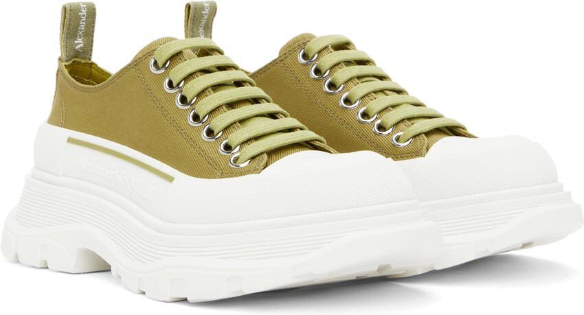 Alexander McQueen Green  Off-White Tread Slick Sneakers - Picture 2