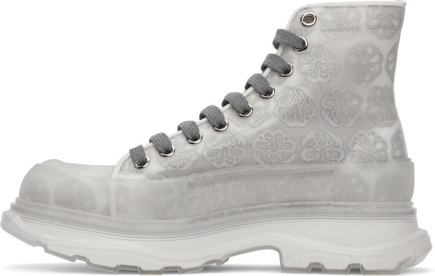 Alexander McQueen Grey Print Tread Slick High Sneakers - Picture 4