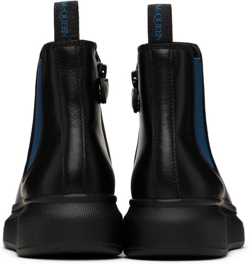 Alexander McQueen Kids Black  Navy Oversized Chelsea Boots