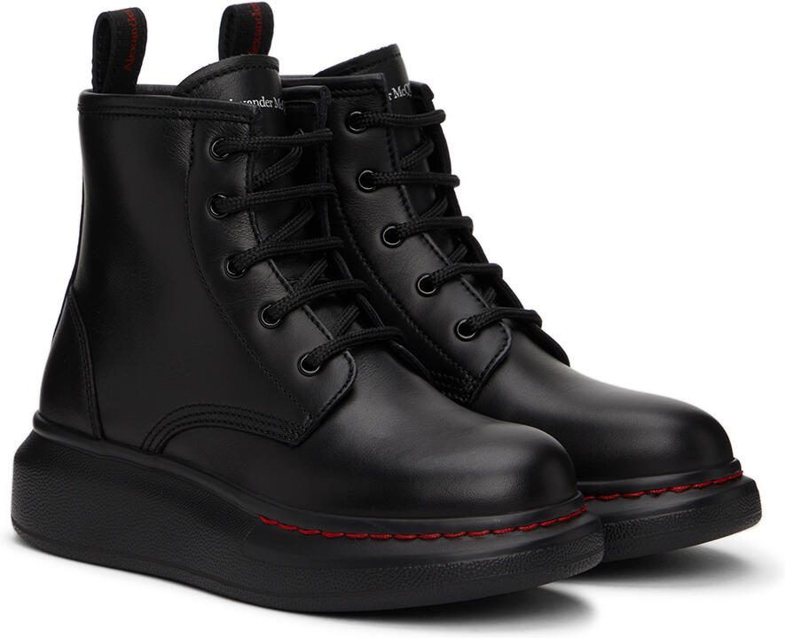 Alexander McQueen Kids Black Lace-Up Boots - Picture 2