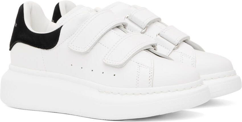 Alexander McQueen Kids White  Black Oversized Velcro Sneakers - Picture 2