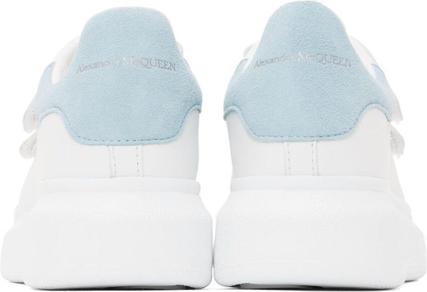 Alexander McQueen Kids White  Blue Oversized Velcro Sneakers