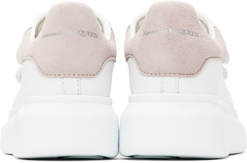 Alexander McQueen Kids White  Pink Oversized Velcro Sneakers