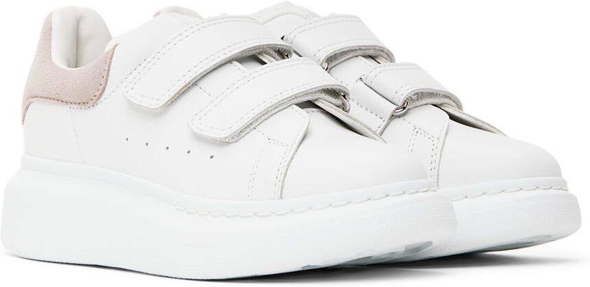 Alexander McQueen Kids White  Pink Oversized Velcro Sneakers - Picture 2
