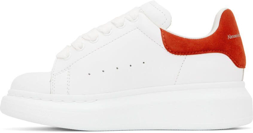Alexander McQueen Kids White  Red Oversized Sneakers - Picture 3