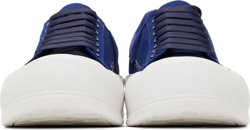 Alexander McQueen Navy Deck Lace-Up Plimsoll Sneakers - Picture 3