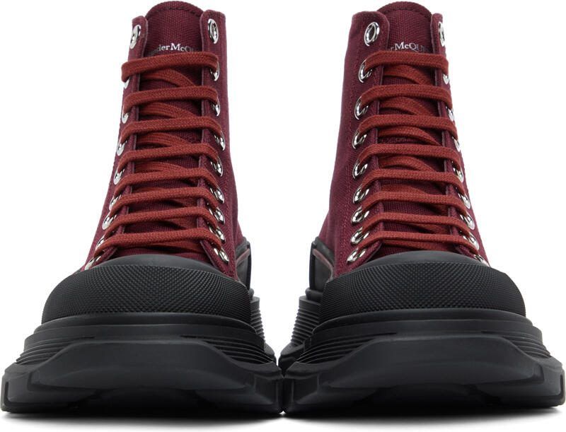 Alexander McQueen Purple Tread Slick High Sneakers - Picture 3