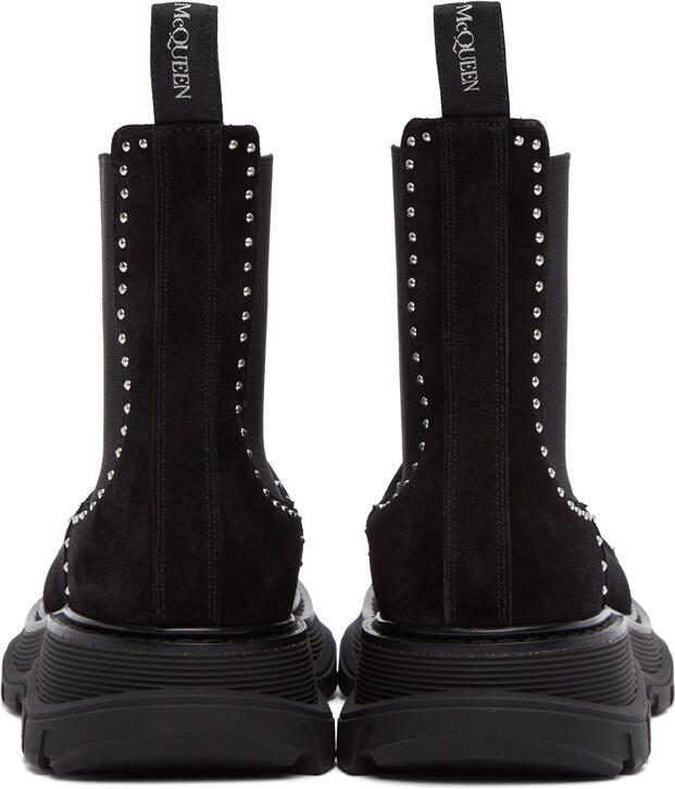 Alexander McQueen SSENSE Exclusive Black  Silver Suede Chelsea Boots - Picture 4