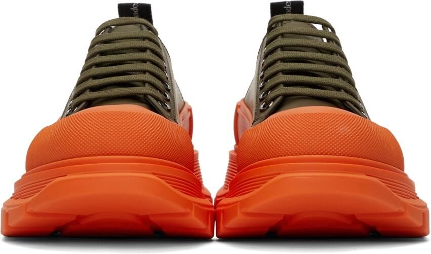 Alexander McQueen SSENSE Exclusive Green  Orange Tread Slick Low Sneakers - Picture 3